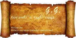 Gorzsás Gyöngyi névjegykártya
