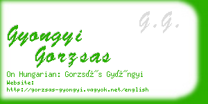 gyongyi gorzsas business card